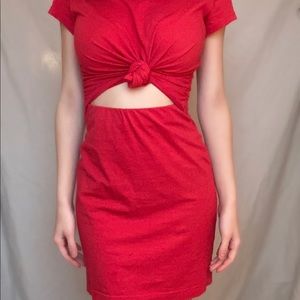 Red silence & noise cotton mini dress